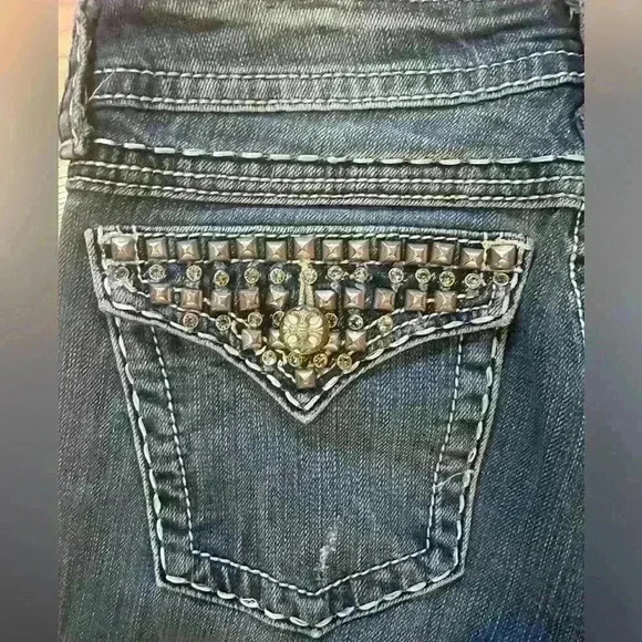 Miss Me Y2K Jeans Studded Pockets Size 28 🔥 - Picture 6 of 9